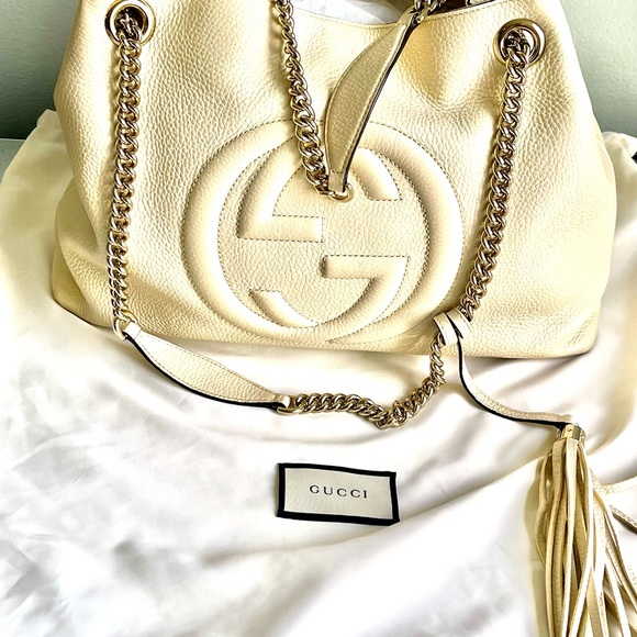 Gucci Soho Ivoire Ivory Gold Double Chain Ivory. Great condition - Picture 2 of 10